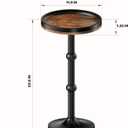 Small Round Side Table, Coffee Drink Table for Small Spaces, Modern Night Stand with Metal Leg, Weighted Iron Base Pedestal Round End Tables for Living Room, Bedroom, Narrow Corners,Sofa Couch, 11.8"L x 11.8"W x 23.5"