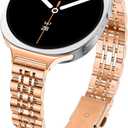 Slim Metal Bands for Samsung Galaxy Watch 8 Band 40mm 44mm/8 Classic 46mm,Stylish Stainless Steel Strap Replacement WristBands for Samsung Watch 8 Band 40 44 mm for Women,04-Rose Gold