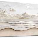 VXMXFTE Abstract Sea View With White Mountain Landscape Painting Wall Art For Living Room Natural Scenery Canvas Artwork Suitable Wall Decoration For Bedroom Dining Room Offices Home Decor 20x40 In