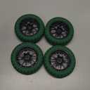 1:10 Rally Car Rubber Tires Tyre and Wheel Rim Set for 1/10 Scale HSP 94123 HPI Kyosho Tamiya RC On Road Car(Green)