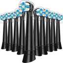 10 Pcs iO Replacement Heads Compatible with Oral B iO 2 3 4 5 6 7 8 9 10 Deep Clean Series Electric Toothbrush, Brush Head Compatible with iO with Medium Bristles (Black)