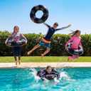 Simgoing 12 Pack Inflatable Pool Floats for Kids 24 Inch Glitter Swimming Ring with Sequined Inflatable Pool Tubes Toys for Boy Girl Summer Vacation Beach Party Favors