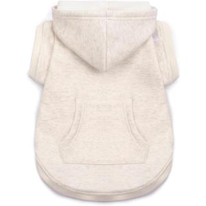 Koneseve Dog Hoodie Fleece, Cat Sweater Warm with Pocket - Soft Clothes for Daily Wear, Basic Hooded Sweatshirts, Winter Coat Clothing, Comfort Tee Shirt Fit for All Breeds Pet - Beige - M (M-(6~9lb) | Chest(~15.3"))