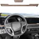 RT-TCZ Center Control Dashboard Panel Cover Trim Accessories for Chevy Silverado/GMC Sierra 1500 2500 3500 2022 2023 2024 2025 (Wood Grain)
