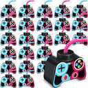 Mifoci 6 Pcs Plastic Video Game Party Cups with Straw and Lid 10oz Gamer Birthday Themed Drink Cups 7th Video Game Party Favors for Kids Toddlers Gamer Birthday Supplies (Blue,Rose)