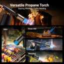 ThermoMaven Propane Torch with One-Touch Max Fire, Cooking Blow Torch Gun with a Safety Lock, Charcoal Lighter, Flame Thrower, Kitchen Food Torch Head for Grill, Sous Vide, BBQ (Tank Not Included)
