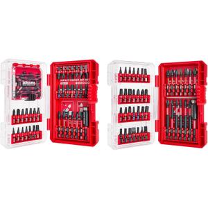 Geinxurn 107Pieces Impact Screwdriver Bits Set, Magnetic S2 Steel 1/23Phillips/Square/Torx/Slotted/Hex/Pozi Bits Tips and Impact Bit Holder with Storage Box Case