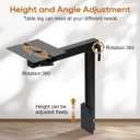 Upgrade Removable RV Table Leg Accessories, 360 Degree Aluminum Alloy RV Adjustable Table Leg, Table Top Adjustable Detachable RV Table Leg for RV Caravan Yachts, 100IBS (Upgrade Black)
