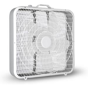 20 Inch Box Fan with Carry Handle, Portable Powerful and Quiet 3-speed Floor Fan with Protection Net, Durable 70W Lightweight for Bedroom Study Home, White