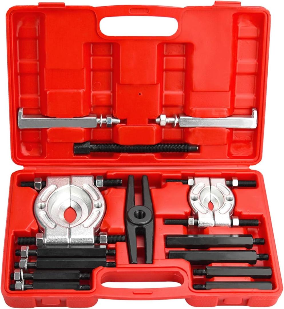 Handor 14 Pcs Bearing Puller Set Heavy Duty 5 Ton Capacity Bearing Separator with 2" and 3" Jaws Wheel Hub Axle Puller Set Heavy Duty Bearing Splitter Tool Kit