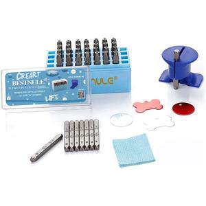 BESTNULE Metal Stamping Kit, Number and Letter Stamp Set (A-Z, 0-9 and &, Love Symbol), Industrial Grade Hardened Carbon Steel, Perfect for Imprinting Metal, Wood, Plastic, Leather (1/8", 3MM)