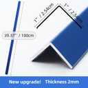 4 Pcs Aluminum Angle Corner Guards, 1" x 1" x 39.4" Metal Wall Corner Protector L-Shaped Molding Trim for Wall Door Frame Cabinet Protection Decoration, 2 mm Thickness, Blue