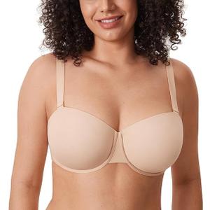 Women's Inbarely Plus Balconette Bra Plus Size Full Coverage Seamless Unlined Underwire Bras, Size 34 B