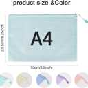 MultiBey 20 Pack A4 Mesh Zipper Pouch Bags with Labels, Waterproof Plastic Zipper Pouches for Organizing Board Games, Puzzles, Documents Office Supply and Home Organizer, 5 Macaron Colors
