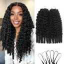 Human Crochet Hair Burmese Curly 18 Inch 120g Human Feather-Line Invisible Pre Separated Knotless Crochet Hair For Black Women 3c4a Braiding Twist Hair Extensions Afro Kinky Curly 100 Strands (1B#)
