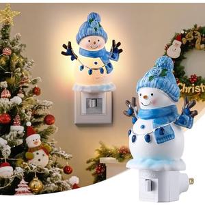 Snowman Night Light, Christmas Snowman Night Lights Plug Into Wall, Powered by C7 LED Bulb, 120V 60Hz for Christmas Decoration Home Office Bedroom Bathroom Kitchen Hallway Stairway Xmas Indoor Use