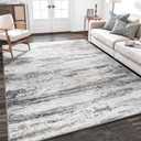 Rugflix 5x7 Area Rugs for Living Room, Washable Rug, Soft Low Pile Carpet, Non-Slip, Stain Resistant, Abstract Area Rug, Neutral Beige Grey Rug for Bedroom, Dining Room, Home Office