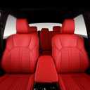 Custom Fit Camry Seat Covers for 2025 2026 Toyota Camry LE SE - Red | Waterproof Faux Leather Full Coverage, Car Seat Protectors Full Set with Armrest Covers, Airbag Compatible