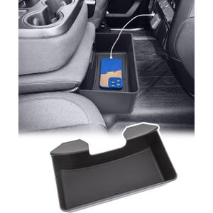 TOPINSTALL Large-Capacity Jump Seat Hanging Tray Compatible with 2019-2026 Chevy Silverado/GMC Sierra 1500, 2020-2026 Silverado/Sierra 2500HD 3500HD, Console Organizer (Split-Bench Folding Seat Only)