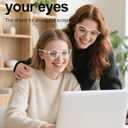 2 x Blue Light Glasses for Woman, Blue Light Blocking Lightweight Round Eyeglasses for Computer TV Gaming Phone Screen,Eye Strain (Champagne+crystal)