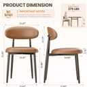 MALOL Dining Chairs Set of 6, Modern Upholstered Kitchen & Dining Room Chairs, Curved Back Dining Chairs with Sturdy Metal Legs, Comfortable Side Chairs for Dining Room, Kitchen, Living Room, Brown