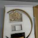 Gold Candle Warmer Lamp for Jar Candles with Adjustable BrightnessTimerHandcrafted CrystalWooden Base, Luxurious Design,Home Decoration Electric Candle lamp(C-Shaped)