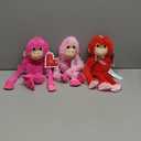 Valentine Plush Hanging Monkeys, 12 in.Assorted Among White, Red, and Pink- 3 ct
