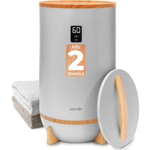 SereneLife Towel Warmer, with Customized Fragrance for Spa and Bathroom, Luxury Towel Heater Gifts for Him & Her, Auto Shut off, Fits 2 large Towels, Blankets, Bathrobes, PJ's (Grey)