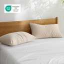 Bedsure Zipper Pillow Cases Queen, Cooling Pillow Cases Queen Size Set of 2, Rayon Derived from Bamboo Cooling Pillowcases for Hot Sleepers, Soft & Breathable Bed Pillow Covers, Beige, 20x30 Inches