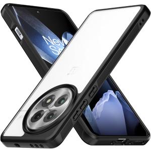 Eastcoo Slim Case for Oneplus 13 Case, [Hard PC Back+Soft TPU Bumper] [Anti-Yellowing] [Support Wireless Charging] Slim Fit Shockproof Protective Transparent Case Cover for OnePlus 13 5G, Matte Black