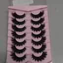 Losha Lashes Volume False Eyelashes Fluffy Cat Eye Lashes 7 Pairs Crisscross Lashes Strips 8-18mm Thick Fake Eyelashes 3D Faux Mink Lashes (FC03)