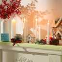 Teenyyou 8 Set Glass Hurricane Candle Holders Bulk 12.6" Open Ended Glass Candleholder Tube Shape Bottomless and 2.2" Taper Clear Candlestick Holders for Wedding Table Centerpiece (Clear)