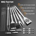 BBQ Accessories Grill Tools Set,Stainless Steel Barbecue Grill Accessories for Outdoor Grill,Barbecue Utensils Grilling Accessories Grilling Gifts for Men,Father's Day/Christmas (Sliver-22PCS)