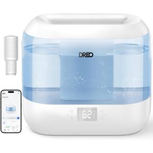 Dreo Humidifiers for Bedroom, Top Fill 4L Smart Cool Mist Humidifier with Oil Diffuser, Cartridge, Nightlight, 32H Runtime, Quiet Ultrasonic Humidifiers for Home, Baby Nursery, Plants, Office, HM311S (Blue)