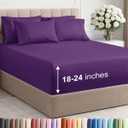 Extra Deep Queen Sheet Set - 6 Piece Breathable & Cooling Sheets - Hotel Luxury Bed Sheets Set - Easy & Secure Fit - Soft, Wrinkle Free & Comfy Sheets Set - Purple Sheet Set with Extra Deep Pockets