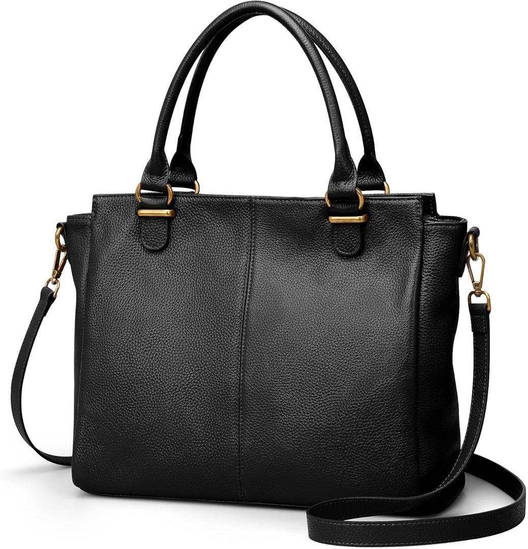 befen Soft Genuine Leather Purses for Women Small Tote Bag Handbags Crossbody Bags with Top Handles Shoulder Satchel Purse (Black 01)