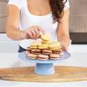 The Cake Stand 10 Inch Gloss Ceramic Pedestal Cake Stand, Modern Footed Dessert Stand for Cakes, Cupcakes, Cookies & More (Black)