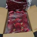 51 Pcs Christmas Burgundy Velvet Ornaments 15 Pcs Christmas Tree Decor Balls 3.14" 36 Pcs Velvet Vintage Ribbon Bows 5/8" Wide 6 * 8" for Xmas Tree Hanging Decorations Home Indoor Decor (Red)