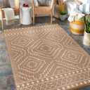 Wonnitar Outdoor Rug 6x9, Waterproof Patios Rug Reversible Plastic Straw Rug, Large Outside Area Rug, Portable Indoor Outdoor Carpet for Picnic Balcony Backyard Porch Deck (Beige & Brown,6'x9')