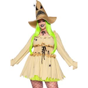 Leg Avenue Women's 3 Pc Bugged Out Baddie Costume with Dress, Choker, Hat (1X/2X)
