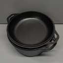 Lodge Cast Iron Double Dutch Oven 5 Quart - Pre-Seasoned 2-in-1 Cast Iron Cookware - Pot & Skillet Combo - Even Heat Retention - Oven-Safe, Versatile Pot