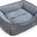 MIXJOY Dog Bed for Dogs, Rectangle Washable Sleeping Puppy Bed, Soft Calming Cat Beds for Indoor Cats, Orthopedic Pet Sofa Bed, Anti-Slip Bottom with Multiple Size (20'', Grey)