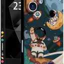 WOFOLE Compatible with iPhone 16 Case for Boys Girls Cute Cartoon Astronaut Rocket Design Aesthetic Shockproof Designer Cool Phone Case for iPhone 16