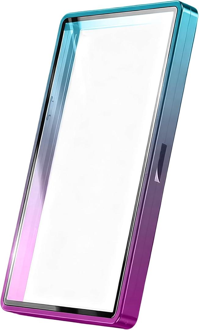 UV-Resistant Magnetic Metal Slab Case for 35pt PSA Graded Cards-High Alumina Glass-Multi-Point Magnetic Lock-Durable Frame-Stackable Design.Gradient Blue-Red