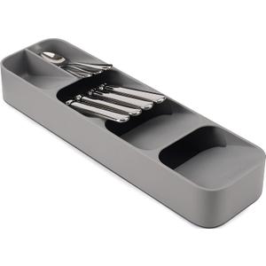 Joseph Joseph DrawerStore Compact Utensil Organizer For Kitchen Drawer Silverware, Flatware Tray, Small, Grey