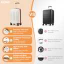 Kono Small 20 Inch Expandable Carry On Luggage with Quiet Spinner Wheels & TSA Lock, Scratch and Drop Resistant PC+ABS Hardside 22x14x9 Airline Approved Suitcase, Cream White & Brown