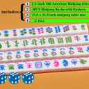 Pink American Mahjong Set 1.2-inch Mahjong Tile Set 166 Pieces American Mahjong Tile Set with Mahjong Table Mat and Mahjong Racks with Pushers