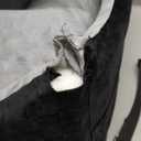 JOEJOY Elevated Dog Car Seat for Small/Medium Dogs up to 35 lbs, Memory Foam Booster Seat with Detachable Washable Cover, Travel-Safe Car Bed with Safety Belts & Storage Pockets, Grey