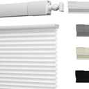 No Drill No Tools Cellular Shades Top Down Bottom Up Honeycomb Shades Blackout Blinds for Indoor Windows Cordless Easy to Install Window Shades for Home, Light Filtering White