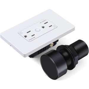 WEBANG Garbage Disposal Wireless Switch Kit, Sink Top Waste Disposer On/Off Switch with 15-Amp 125V Tamper Resistant Wall Outlet, ETL Listed, Black Button